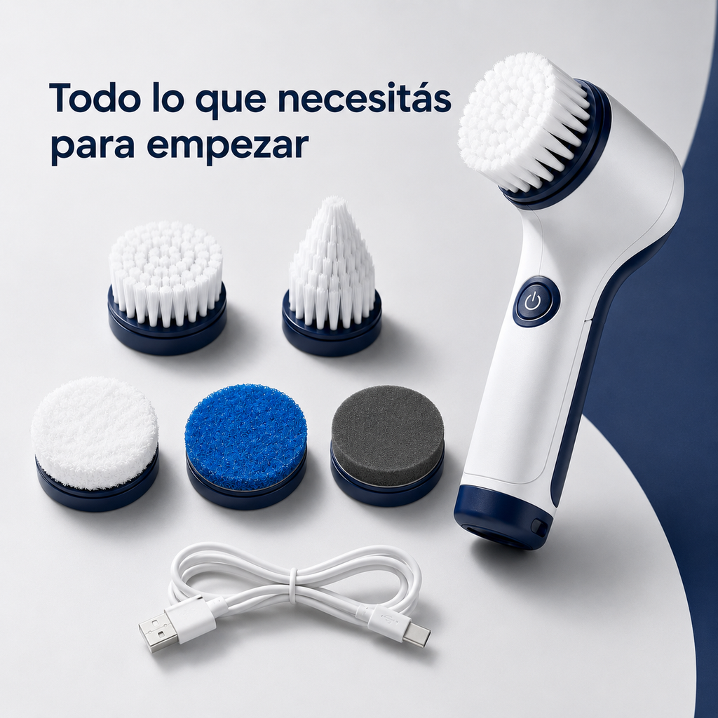 CleanGear Spin™ – Cepillo de limpieza eléctrico 5 en 1