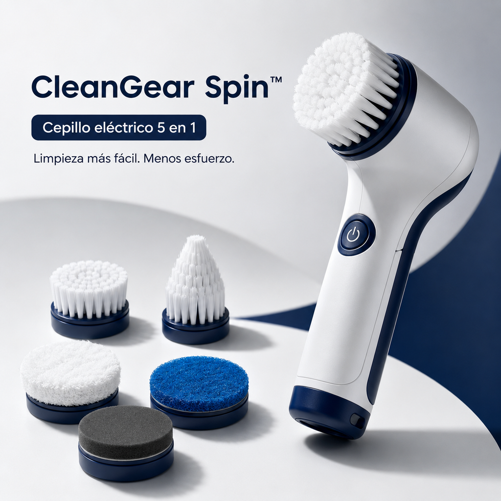 CleanGear Spin™ – Cepillo de limpieza eléctrico 5 en 1