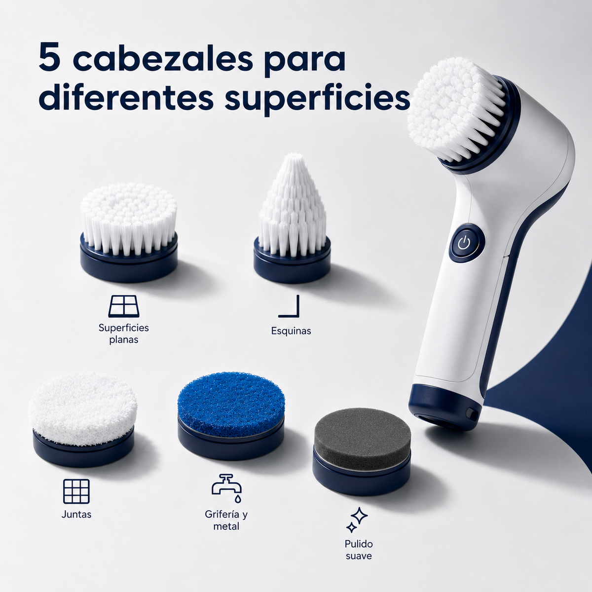 CleanGear Spin™ – Cepillo de limpieza eléctrico 5 en 1
